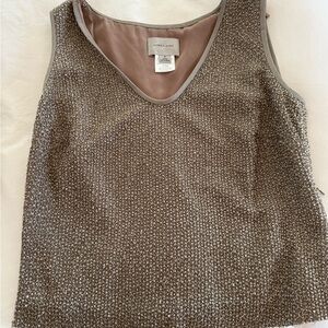 Chic Sleeveless Metallic Blouse